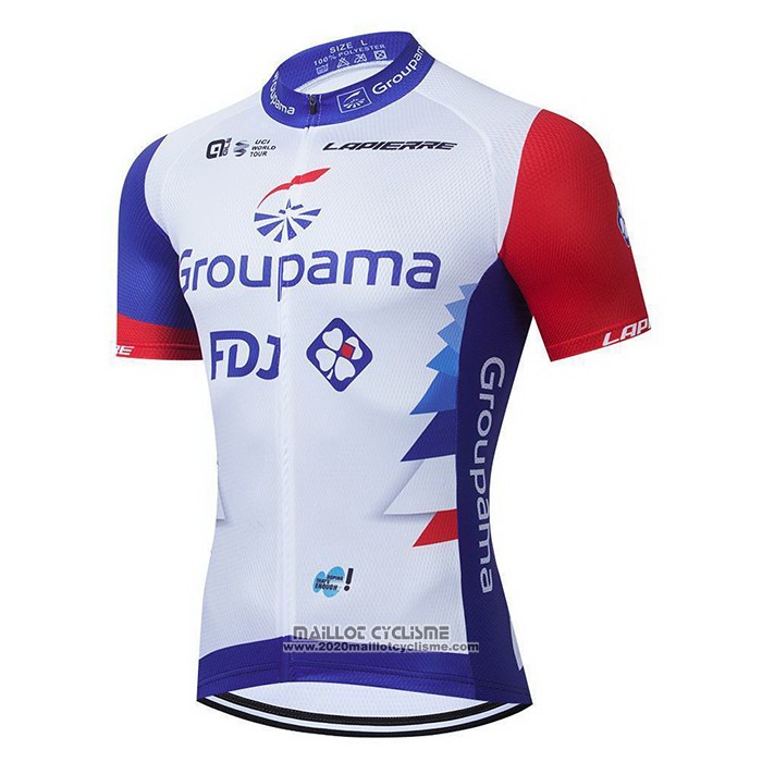 2021 Maillot Cyclisme Groupama-FDJ Rouge Bleu Blanc Manches Courtes et Cuissard